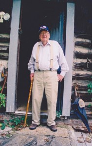 Will Campbell at his writing cabin in Mount Juliet, Tenn., where he penned books and ministered to country music stars and others who sought his counsel. 2004 Baptists Today photo by John Pierce.